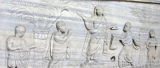  Христианский проповедник.Стенка саркофага 6 века. Равенна. Италия. Фото Лимарева В.Н.